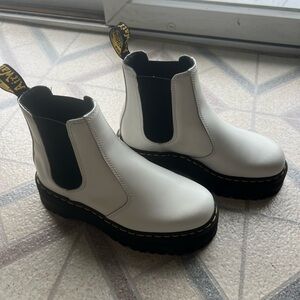 Dr. Martens White Platform Chelsea Boots
